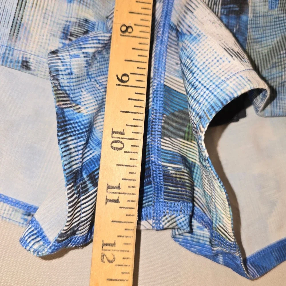 Lululemon Speed Up Short 8 Women Blue Black Abstract Print Running Athletic 2.5